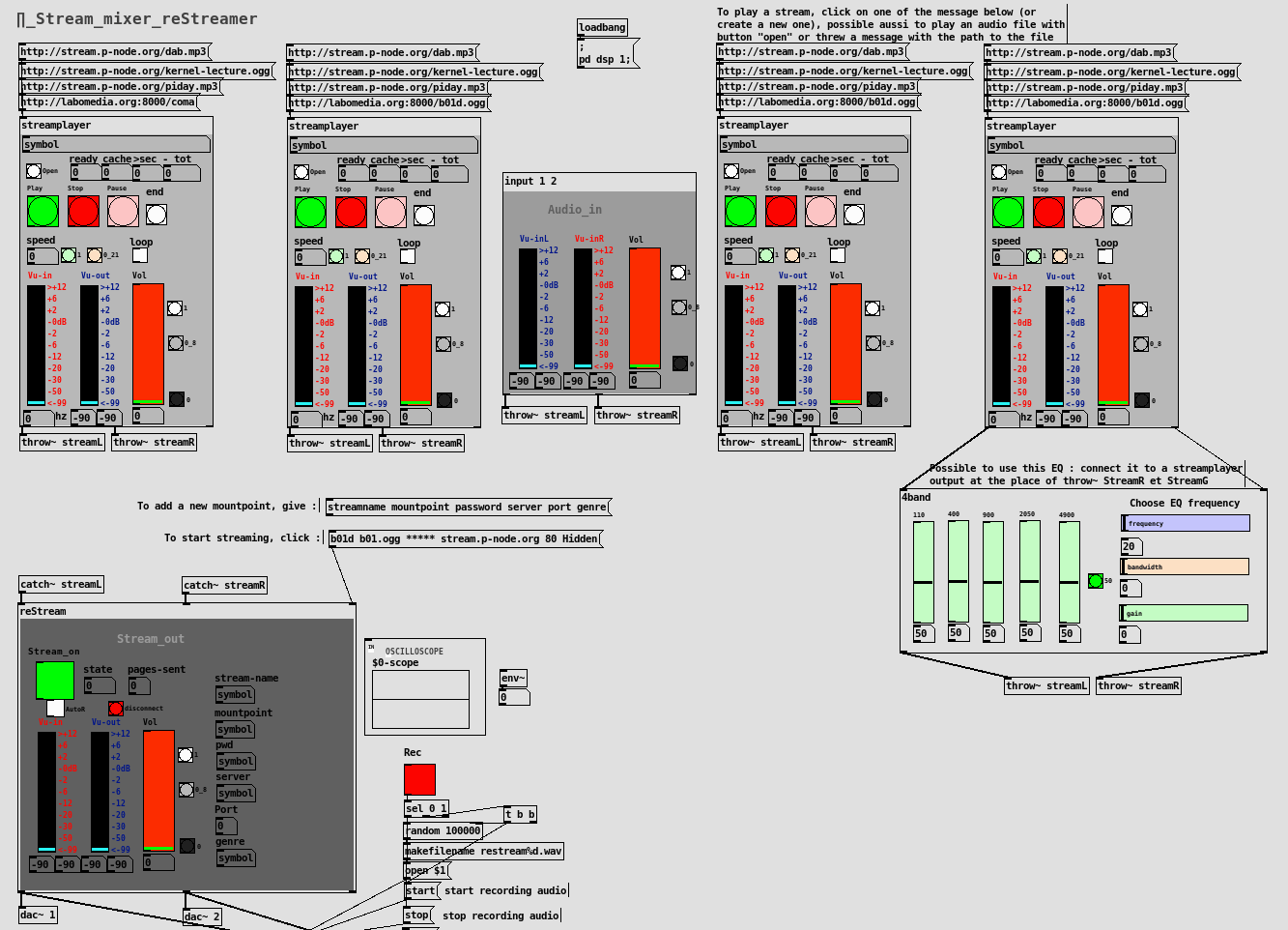 pure data stream mixer | Π Node
