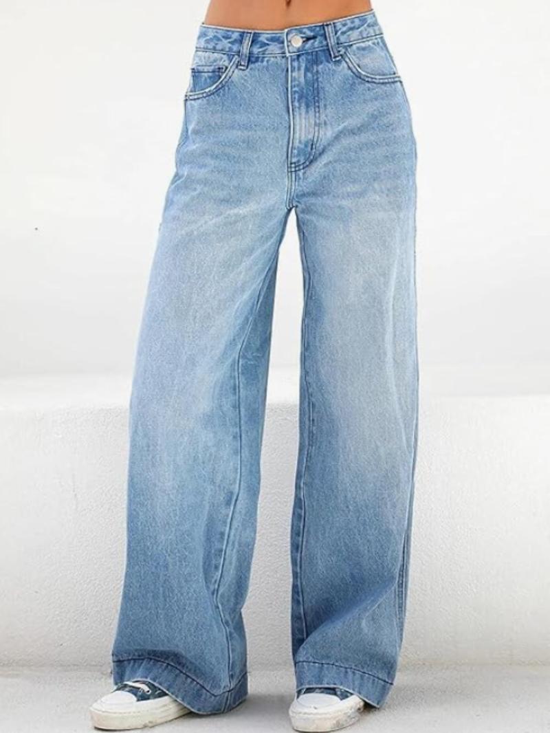 Wide Leg Denim Jeans, Back View