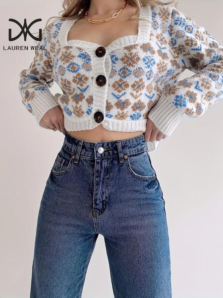 Ethnic Pattern Cardigan, Detail View