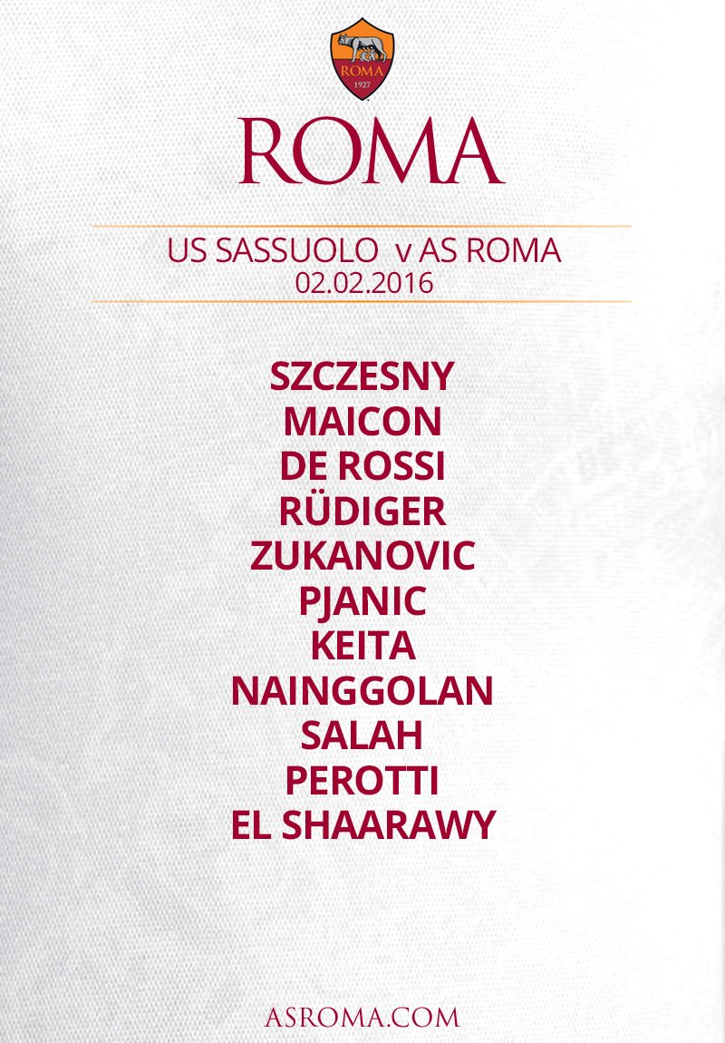 As Roma On Twitter: "Ecco La Formazione Inziale Scelta Da Luciano #Spalletti Per #Sassuoloroma Https://T.co/Mpgfn8P5Xz" / Twitter 1150_x_800_jpg