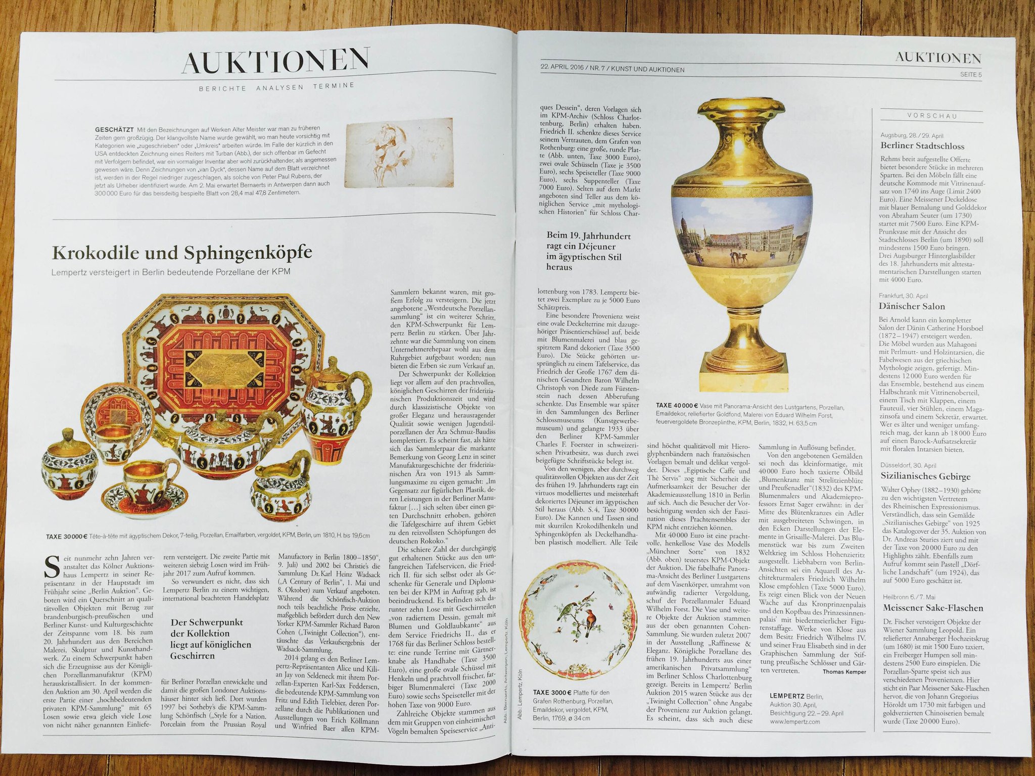 Lempertz Auctioneers On Twitter Our Berlinsale Is Featured In Kunstundauktionen Thank You Weltkunstnews Lempertz Art Auction Kpm Berlin