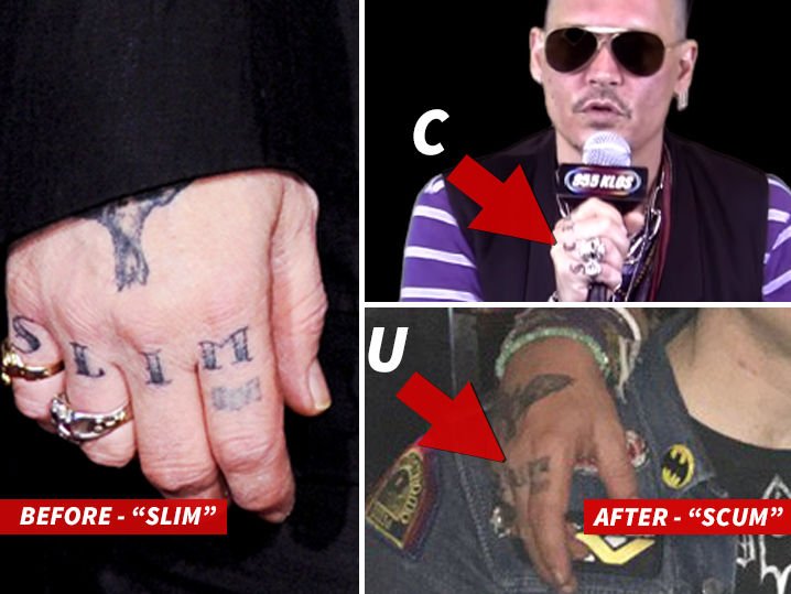 Johnny Depp Covered Up His Amber Heard Tattoos Over The Weekend Noragrets - Blakeandwylde | Kiss 92.5 | Scoopnest 539_x_718_jpg