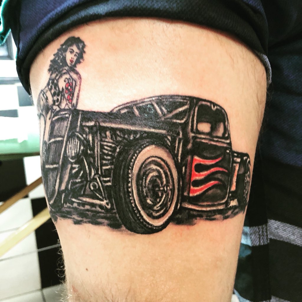 Andreya Tattooguin On Twitter: "Hot Rod X Pin Up Tattoo Black And Grey Style Https://T.co/0Zxcmt0Ba1" / Twitter 1024_x_1024_jpg