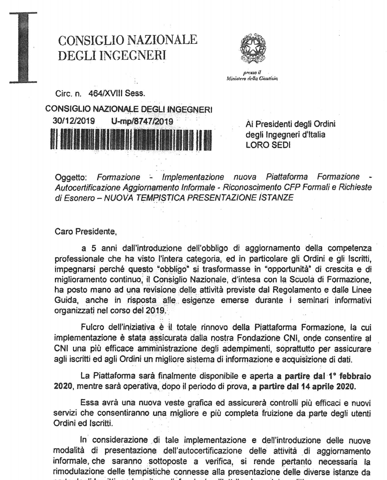 Ordine Degli Ingegneri Della Provincia Di Roma On Twitter: "Piattaforma Cni - Nuova Tempistica Presentazione Istanze (Autocertificazione 15 Cfp, Esoneri E Aggiornamento Formale). Link:https://T.co/Tbblhtxqdq Https://T.co/7Hhabwnpl5" / Twitter 1546_x_1246_jpg