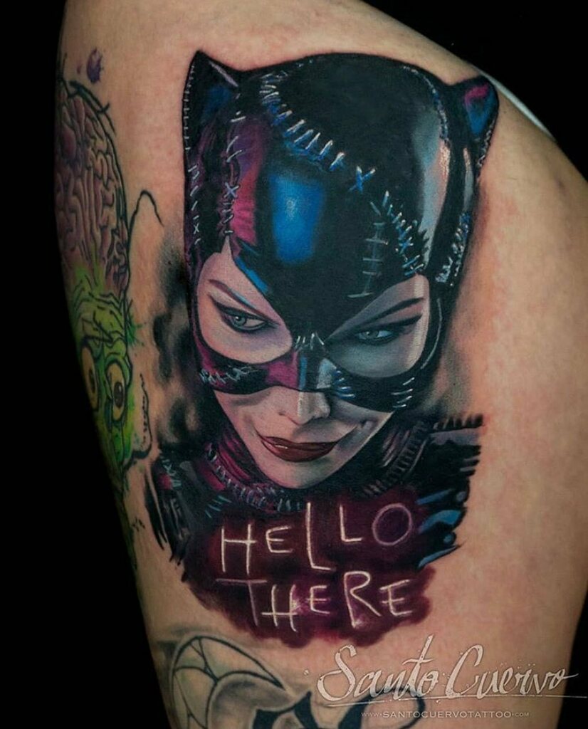 Santo Cuervo Tattoo On Twitter: "Throwback To This Catwoman Portrait Done Last Year. Hopefully When We Reopen I'll Get To Do More Stuff Like This! - Sponsored By: @Hellotattoomed @Greenhousetattoosupplies #Tattoo #Tattedup # 1024_x_826_jpg