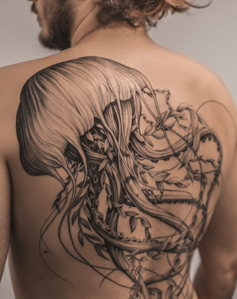 Inked On Twitter: "Don't Get Stung By This Wicked Jellyfish Tattoo By Ezer. Https://T.co/Okwpfmvmf9" / Twitter 597_x_473_png