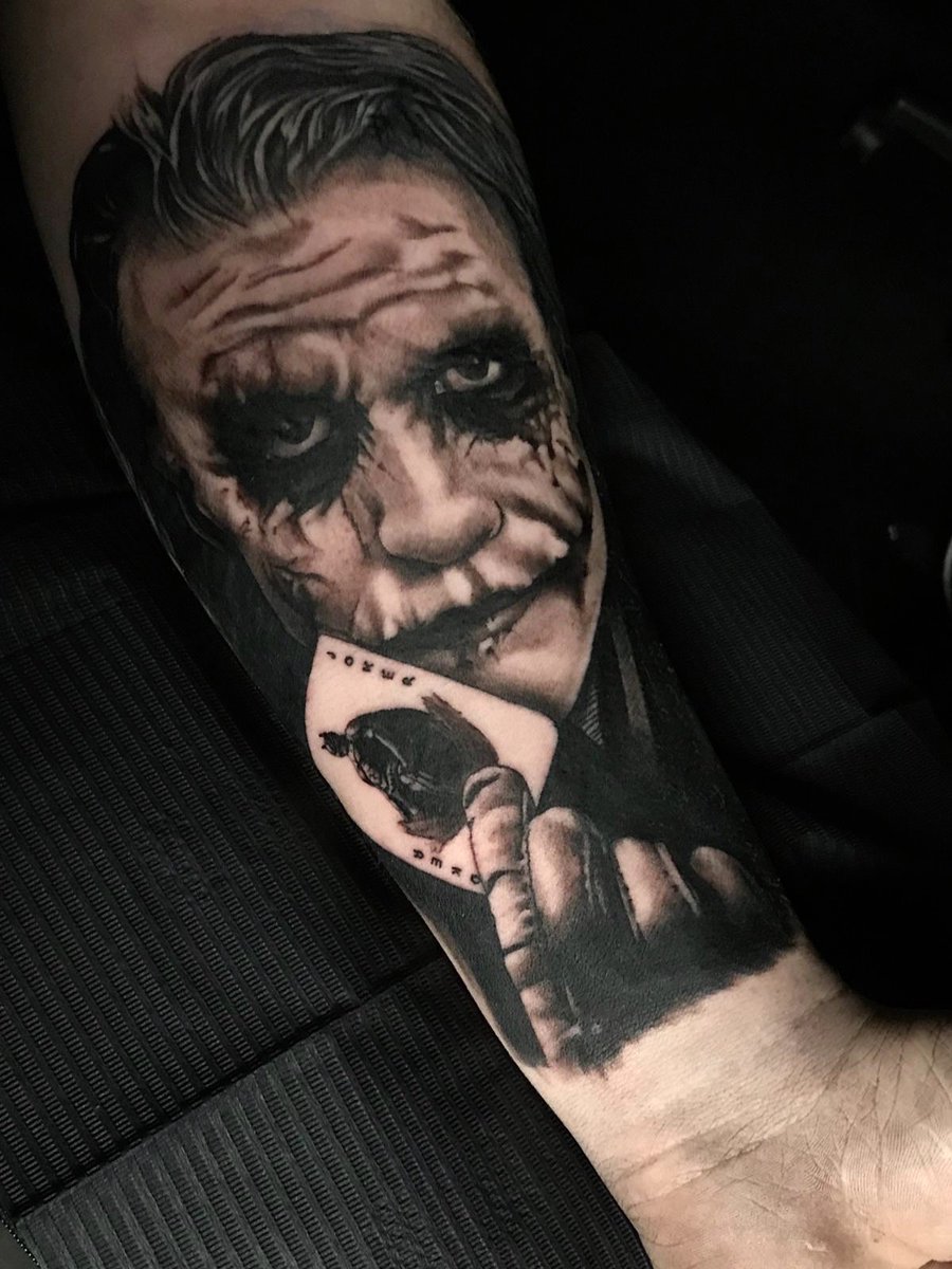 Carloz Tattoos (Carl Heggarty) On Twitter: "Tattoo From Friday, Heath Ledgers Joker On Inner Forearm To Start A Sleeve. Enjoyed Every Second Of This Piece. More Of This Stuff Please 👍🏼 Like, 1200_x_900_jpg