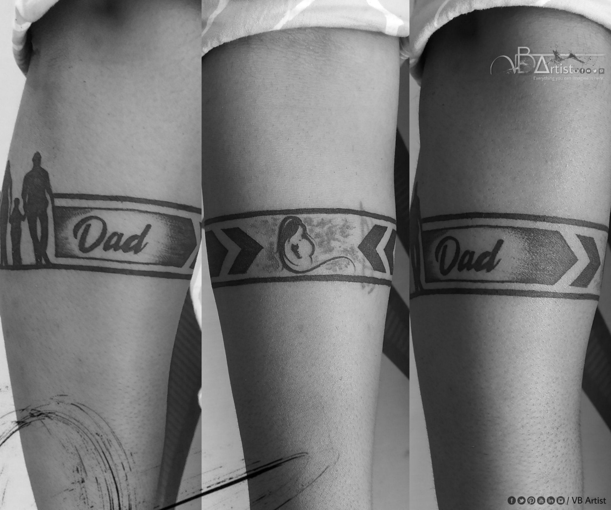 Vb Artist On Twitter: "Arm Band Tattoo ( Mom Dad Band Tattoo ) . . Book Your Appointments: +91 7354-33-7002 . . #Bandtattoo #Tattoo #Inked #Tattoos #Tattooartist #Art #Tattooart #Armbandtattoo #Tattooed #Tattooist #