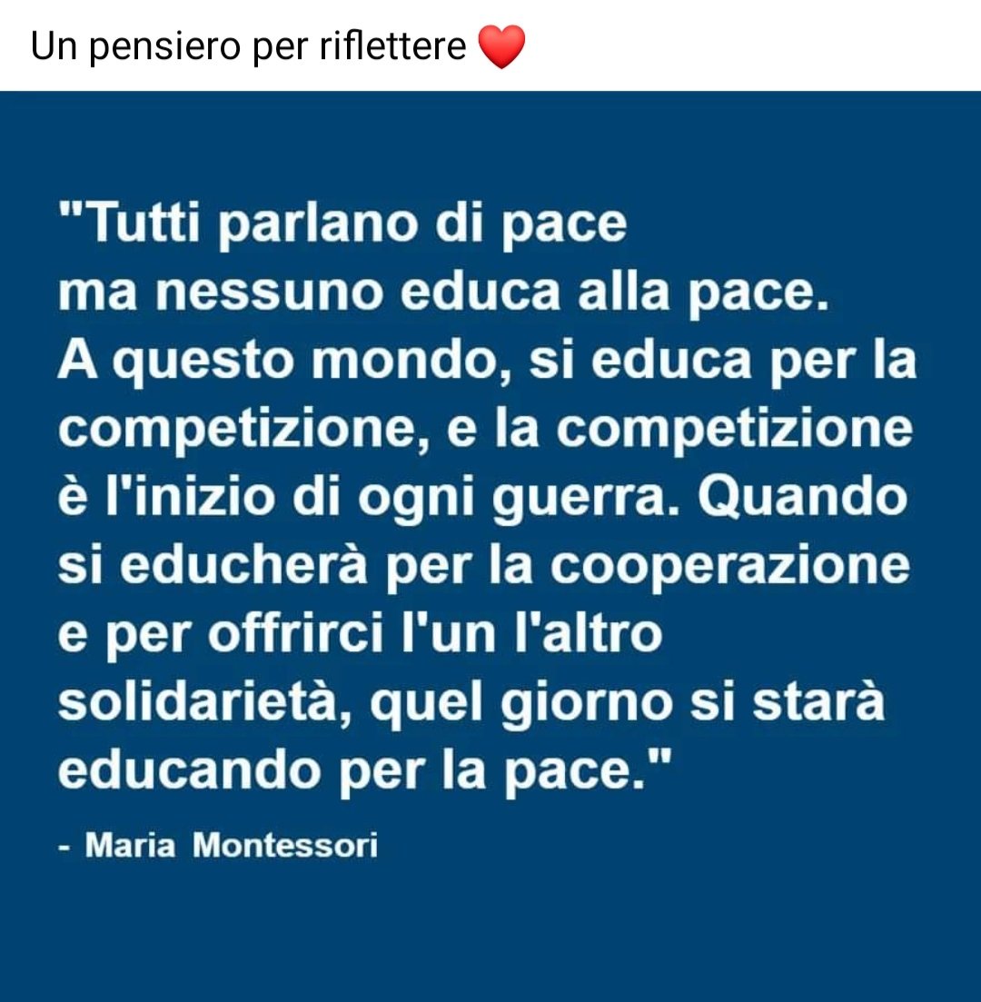 Uživatel Daniela B. Na Twitteru: „#Mariamontessori #Educareallapace #Educazione #Educare #Citazione #Quote #Cooperazione #Solidarietà #Riflessione Https://T.co/Jxb8W8Kezi“ / Twitter 1103_x_1080_jpg