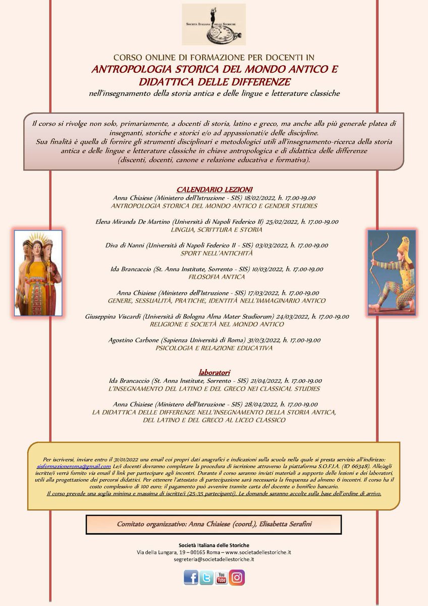 Società Italiana Delle Storiche On Twitter: "Antropologia Storica Del Mondo Antico E Didattica Delle Differenze. Corso Di Formazione Online 18 Febbraio-28 Aprile 2022. Iscrizioni Entro Il 31 Gennaio P.v. Programma, Modalità Di 1200_x_848_jpg