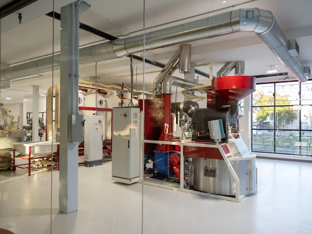 - Healthy Brew Hub Sputnik roastery red machine.