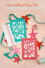 Paper Cut Christmas Card DIY - Free SVG Cut Files - Persia Lou