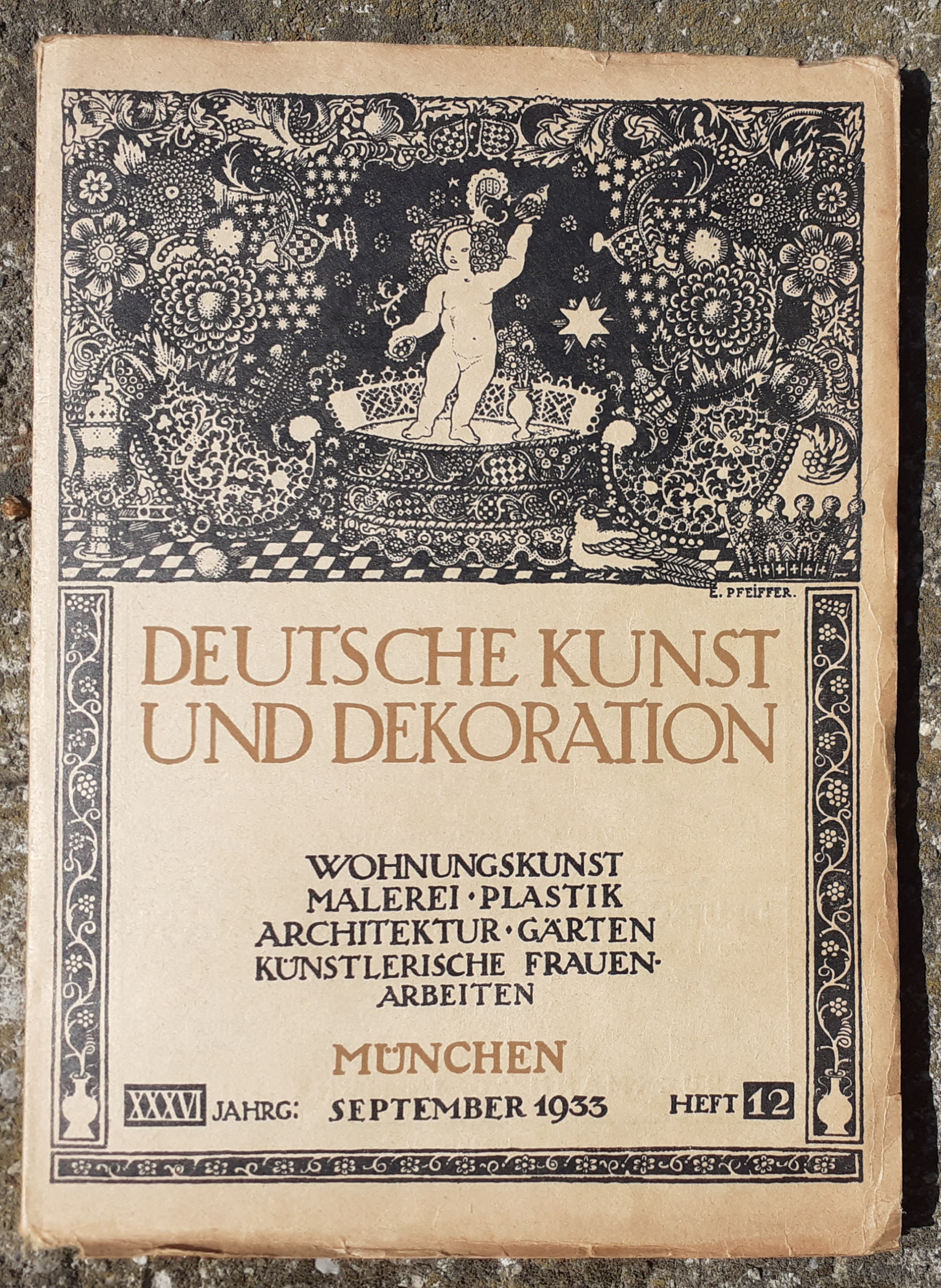 Deutsche Kunst Und Dekoration Wohnungskunst Malerei Plastik Architektur Garten Kunstlerische Frauen Arbeiten Von Aa Vv Kirchgraber P Herausgeber Und Verantwortlicher Schriftleiter Zimmermann Walther Verantwortlich Fur Den
