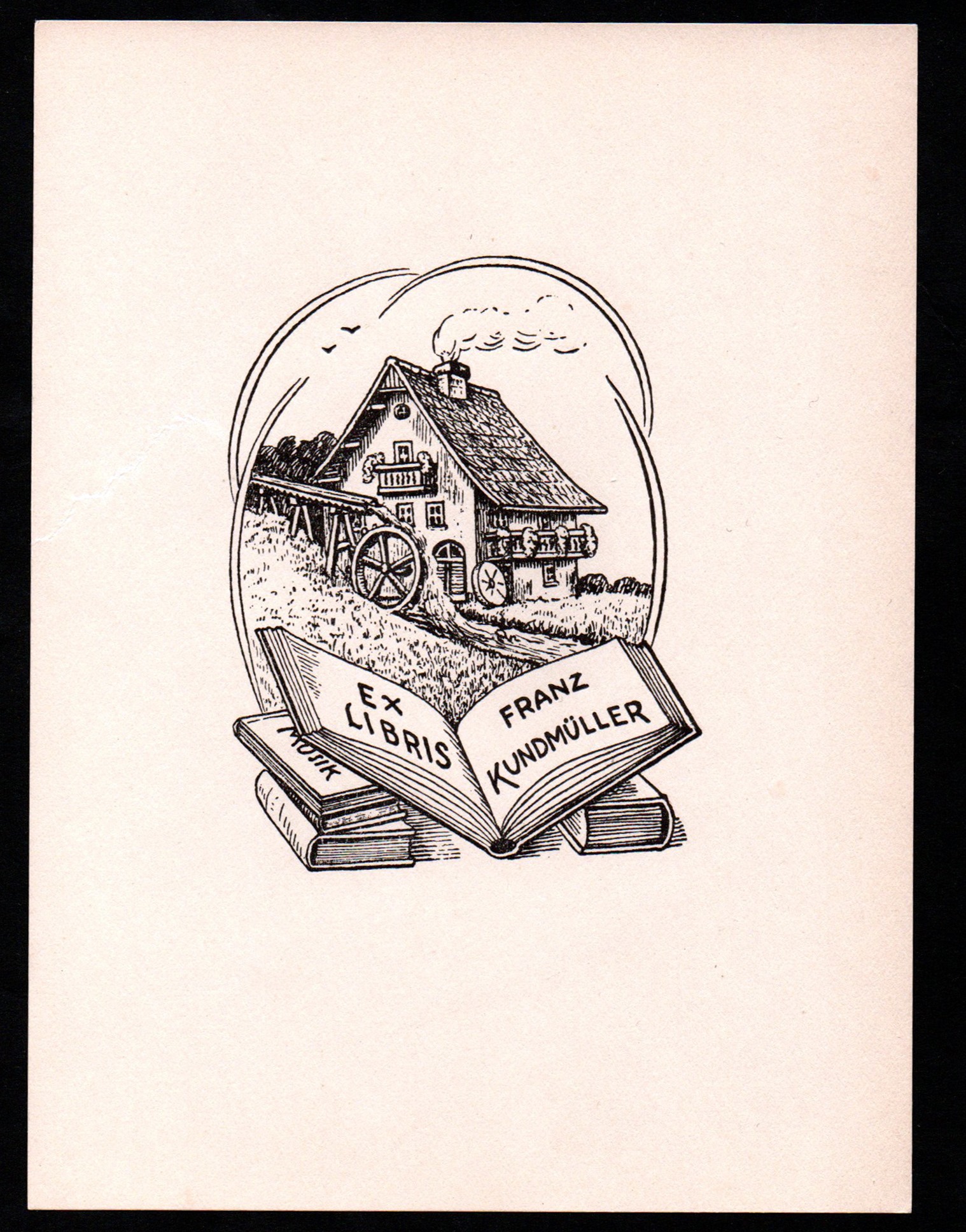 Exlibris Fur Franz Kundmuller Muhle Mill Wassermuhle Jugendstil Signed By Author S Art Nbsp Nbsp Print Nbsp Nbsp Poster Antiquariat Steffen Volkel Gmbh