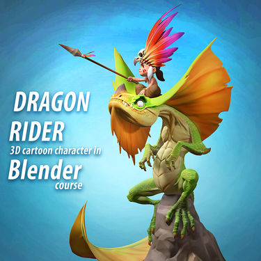 Dragon Rider 3D Cartoon Character In Blender Course