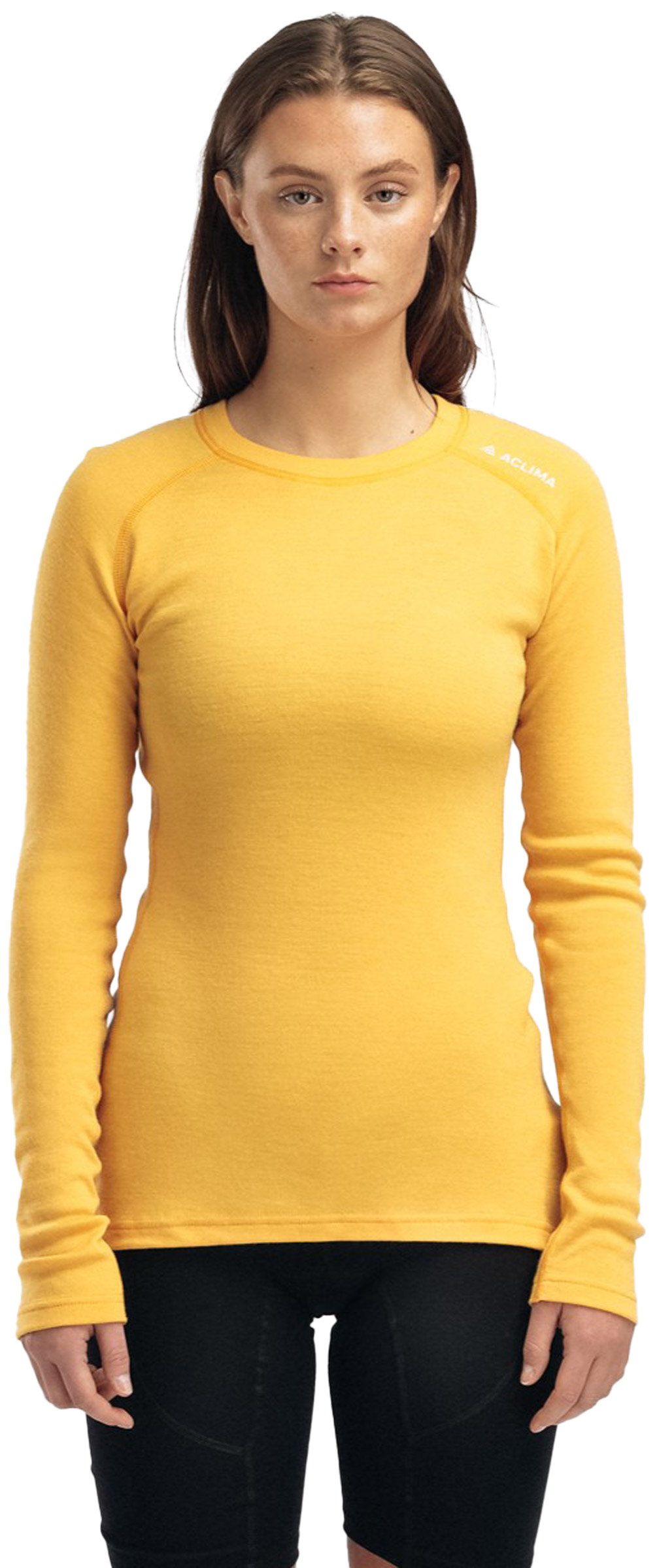 Aclima WarmWool Crew Neck Dame L Gul Undertrøjer