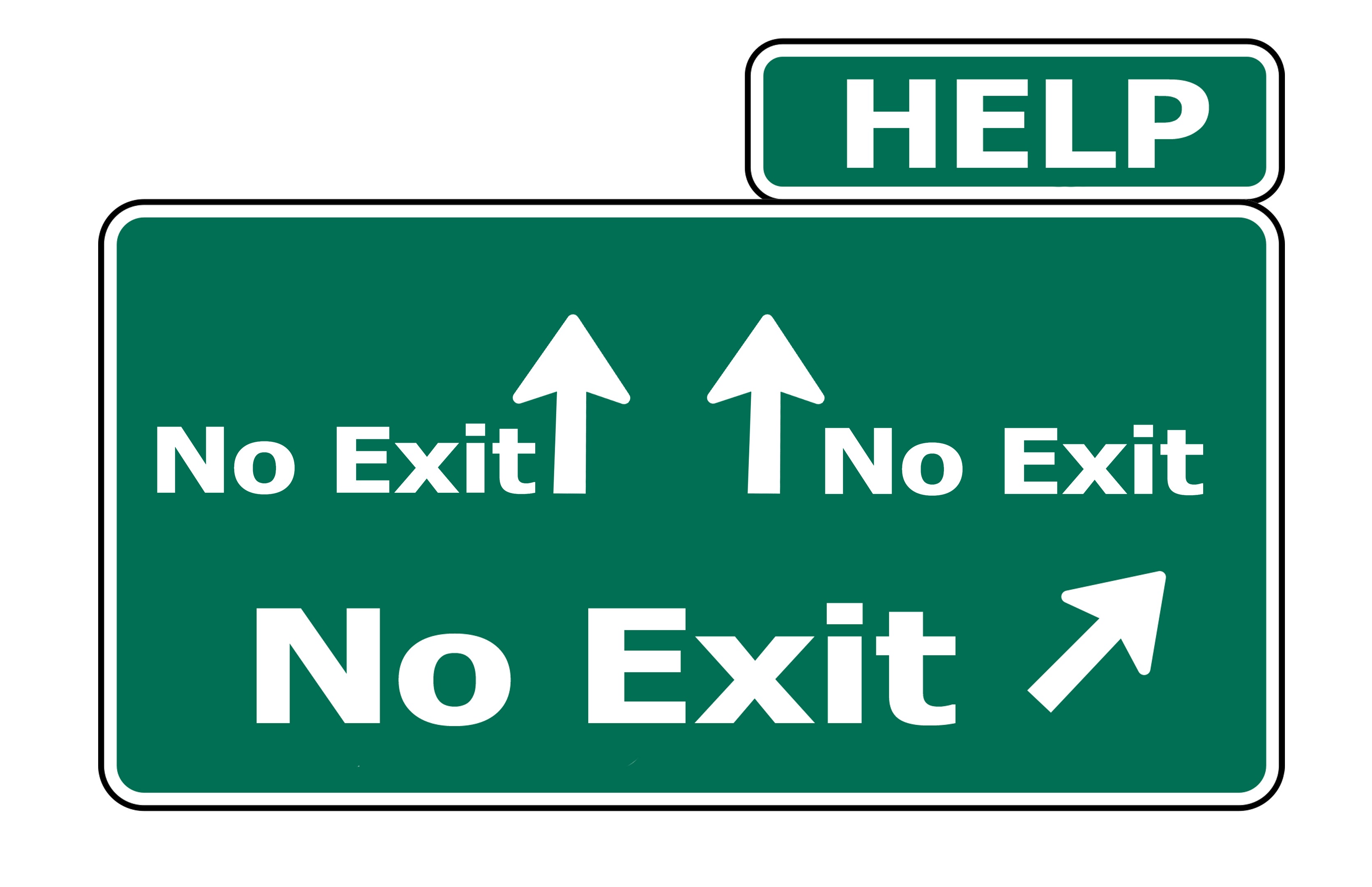 Exit road sign