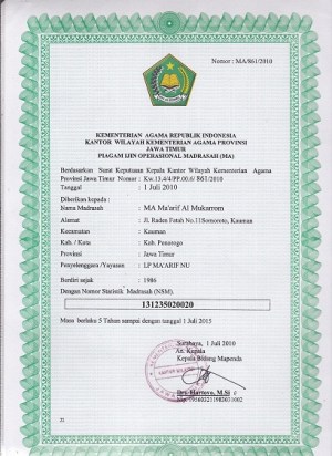 MAS MA`ARIF AL-MUKARROM