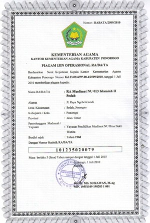 RA MUSLIMAT NU 013 ISLAMIYAH II SEDAH