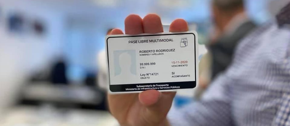 Pase Multimodal gratuito para personas con discapacidad