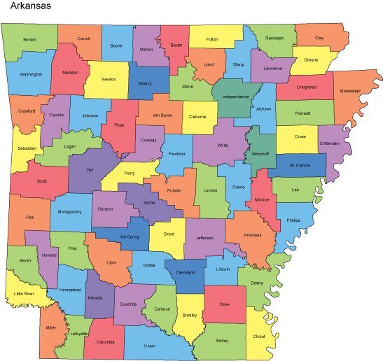 Map Of Arkansas Counties And Towns