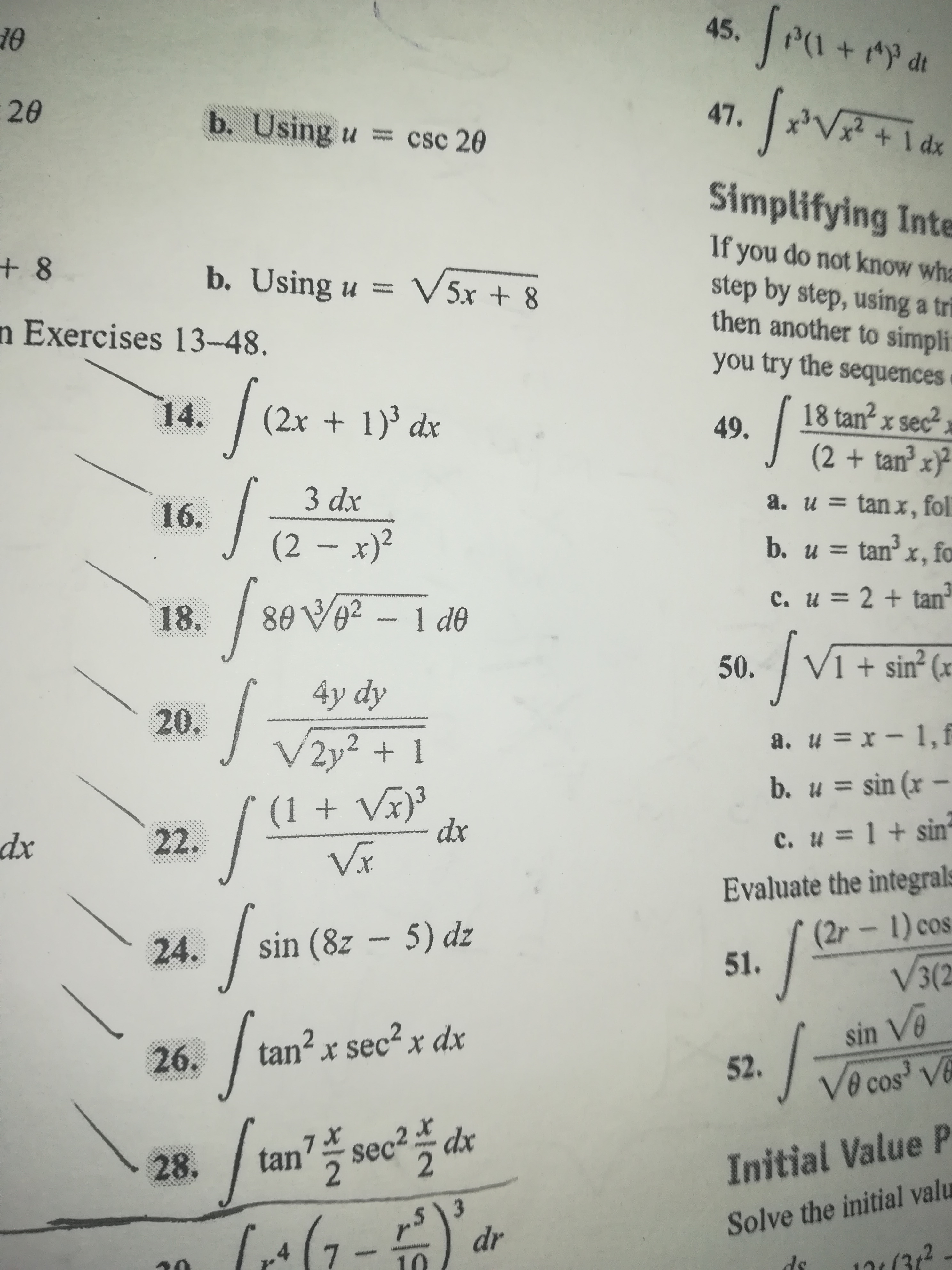 Answered: 14. (2x + 1)³ dx | bartleby