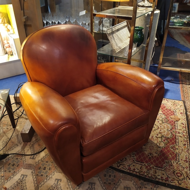 Fauteuils Club en Cuir (Paire) ▷ Brocante En Ligne Antiquités ▷ Meubles  Objets Déco Toulouse