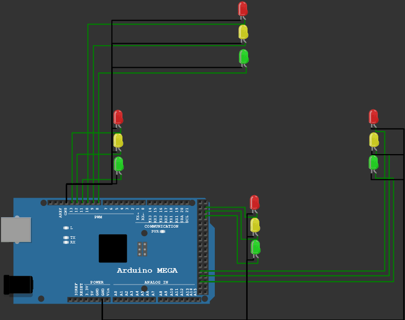 Traffic Light Controller Project Circuit Diagram