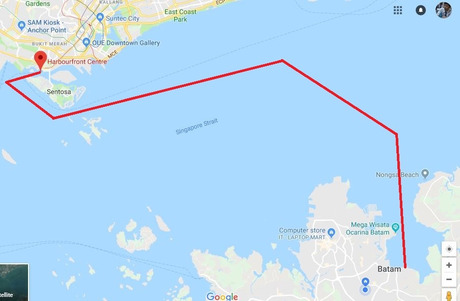 Jika jarak terdekat Singapura-Batam hanya 13 km, mengapa butuh waktu 55  sampai 70 menit untuk menyeberang dengan Feri? - Quora