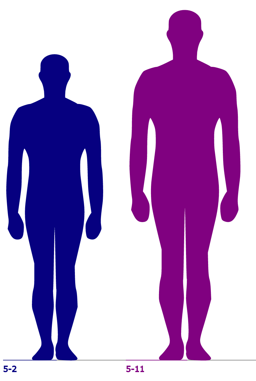 How tall is 5'2 compared to 5'11? - Quora