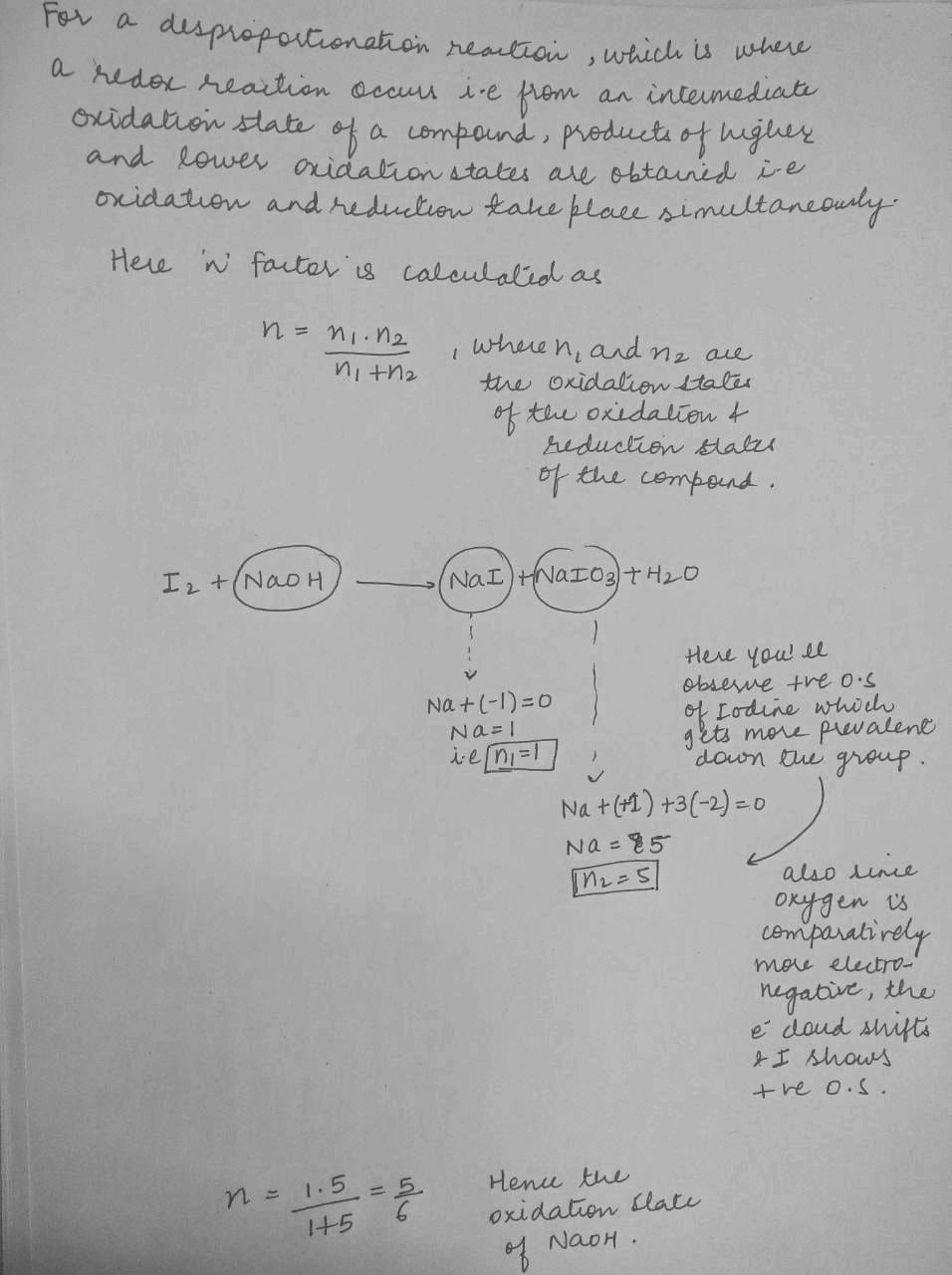 Mengapa faktor-n NaOH pada reaksi I2+NaOH→NaI+NaIO3+H2O sama dengan 5/6 dan  bukan 1? - Quora