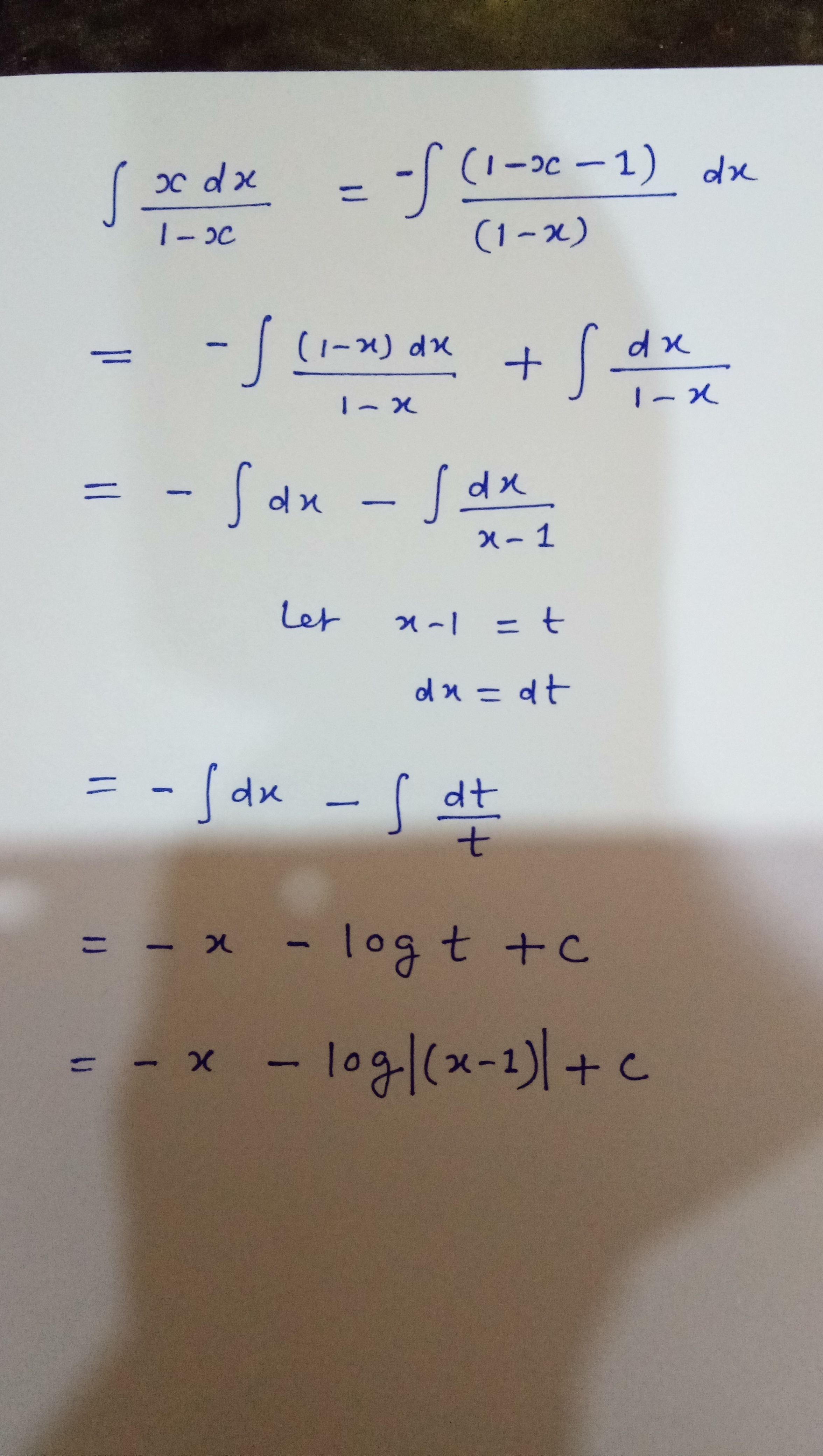 Berapakah integral dari X/1-x? - Quora
