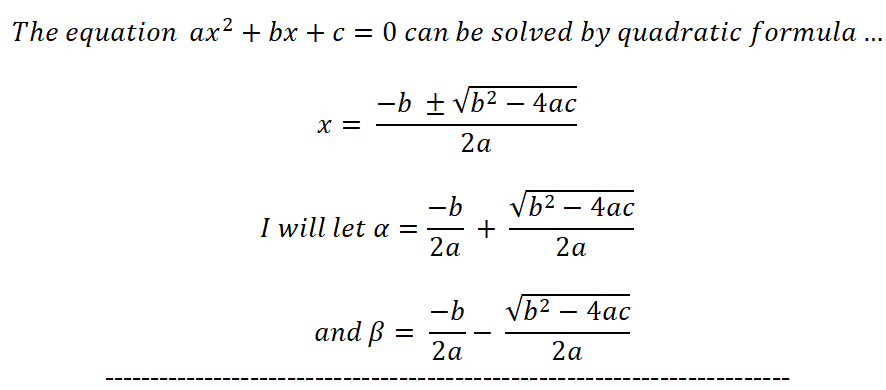 Misalkan x1 dan x2 adalah akar-akar persamaan kuadrat ax2+bx+c=0 Dengan  menggunakan rumus kuadrat, cari akar-akar dari ax2+bx+c=0 Temukan x1+ x2  dan x1 x2. Hubungan apa yang Anda amati? - Quora
