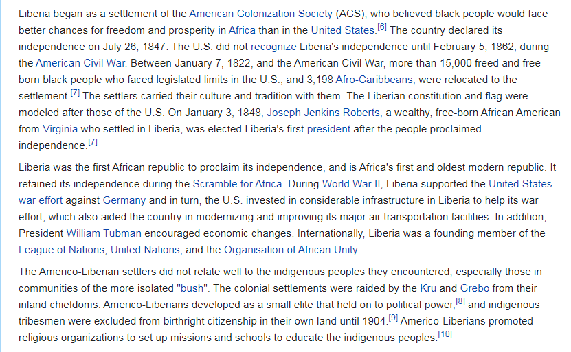 Apa kisah asal usul Liberia, saya mendengar Liberia adalah koloni Amerika  tetapi tidak pernah menjadi milik Amerika Serikat, jadi bisakah seseorang  menguraikannya tentang bagaimana Liberia muncul? - Quora