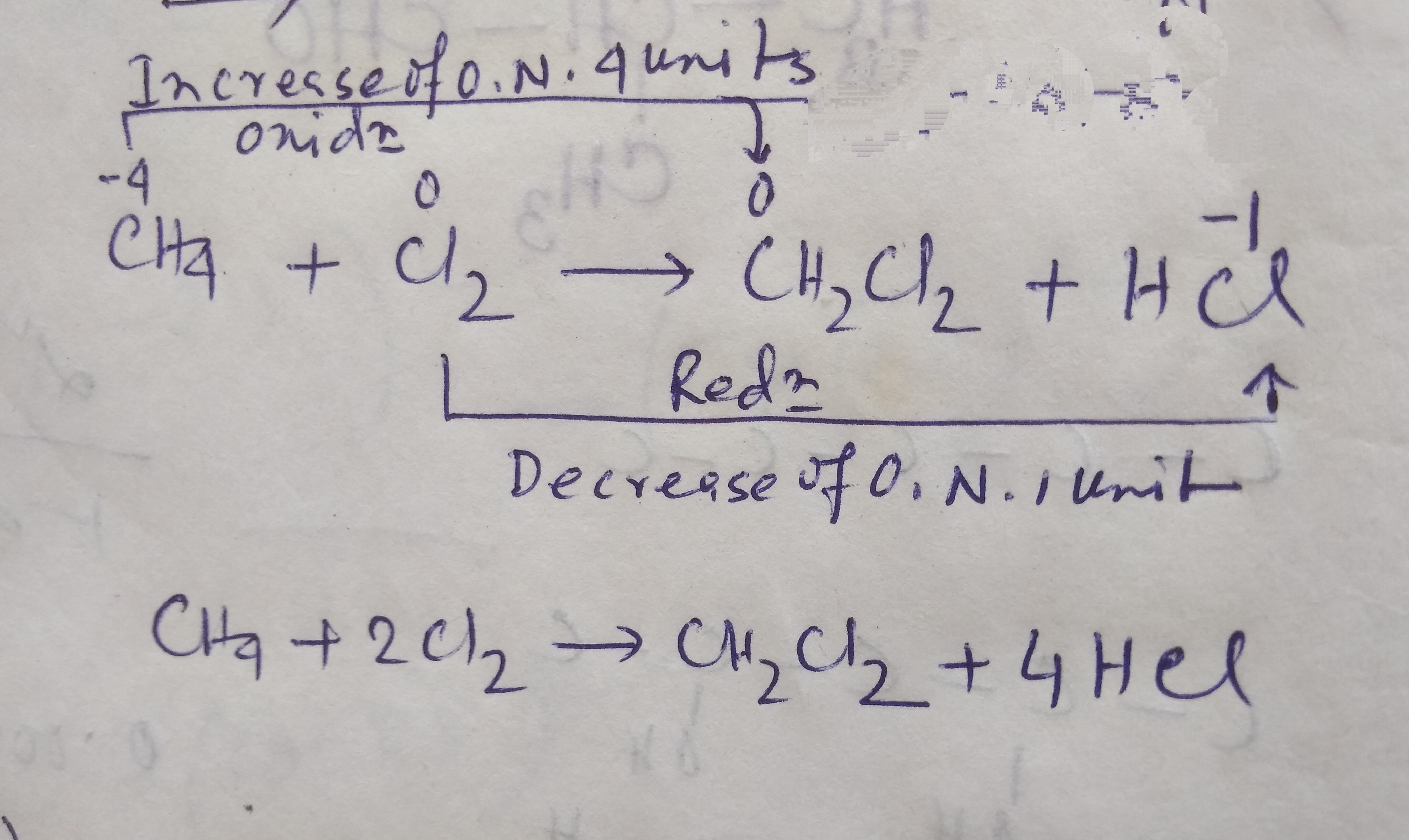 Bagaimana Anda menjelaskan reaksi redoks CH4 + 2Cl2 &mdash;-&gt; CH2Cl2 + HCl? -  Quora