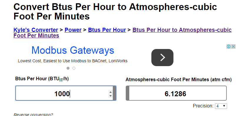 Bagaimana BTU diubah menjadi CFM? - Quora