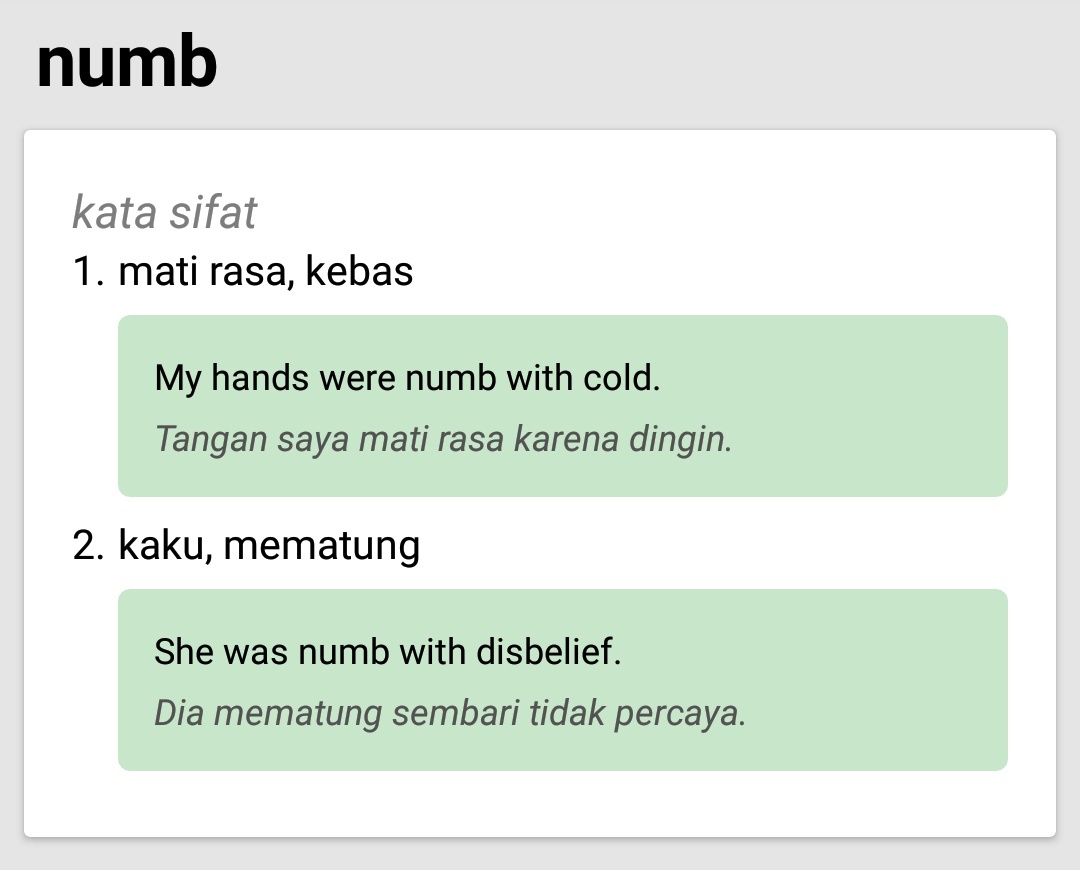 Kesemutan Bahasa Inggris