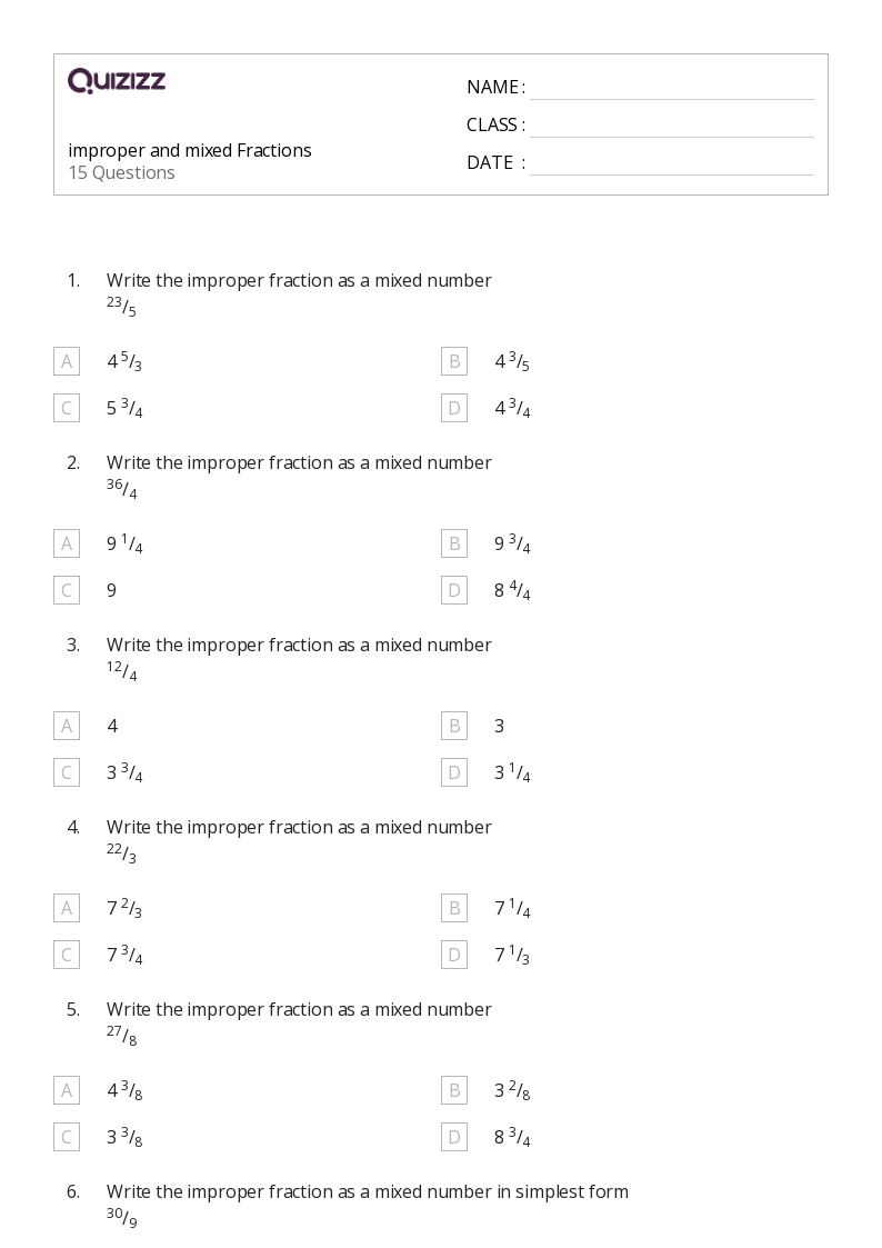 50+ Converting Decimals and Fractions worksheets on Quizizz | Free & Printable Decimals to fractions worksheet