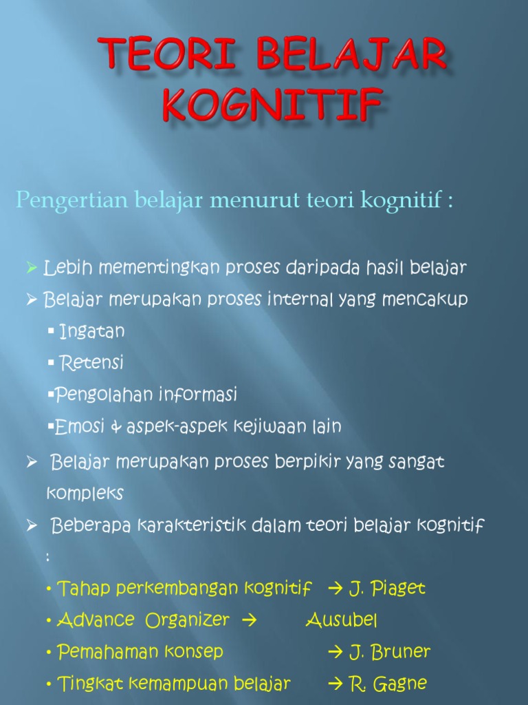Pedagogik 1 - Teori Belajar - Quizizz