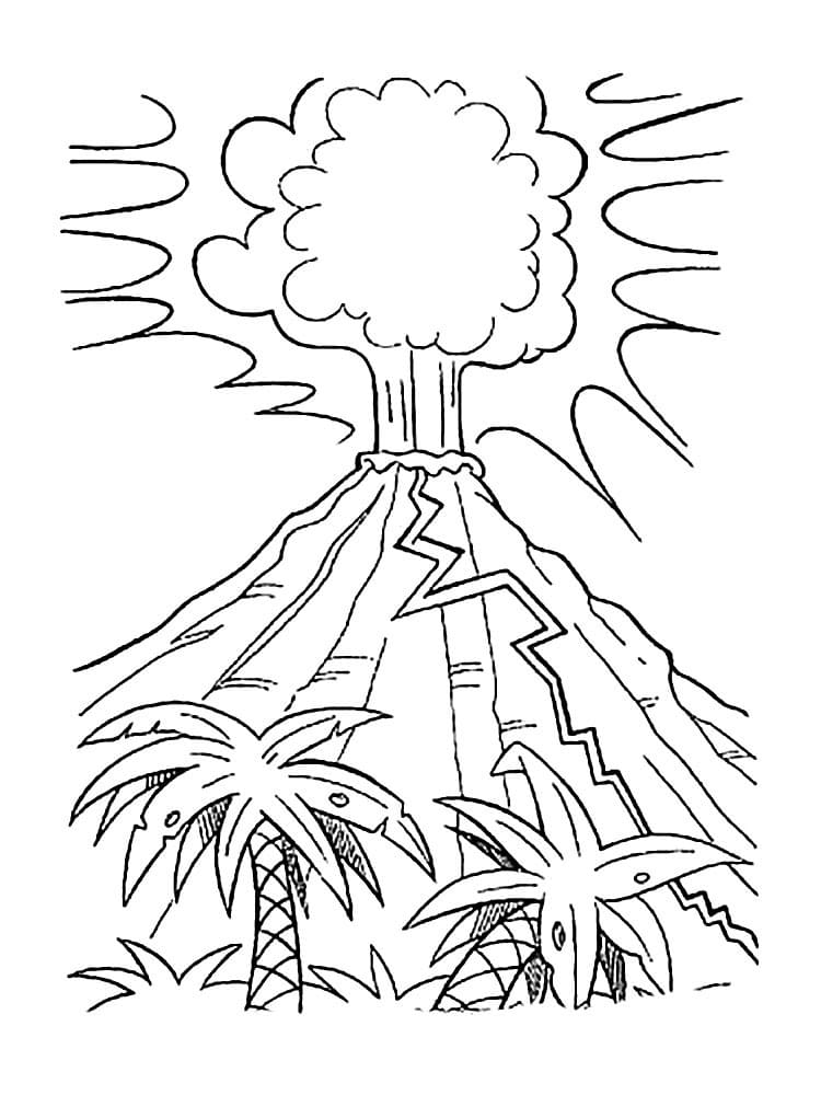 Volcano Coloring Pages | 100 Images Free Printable 1000_X_750_jpg