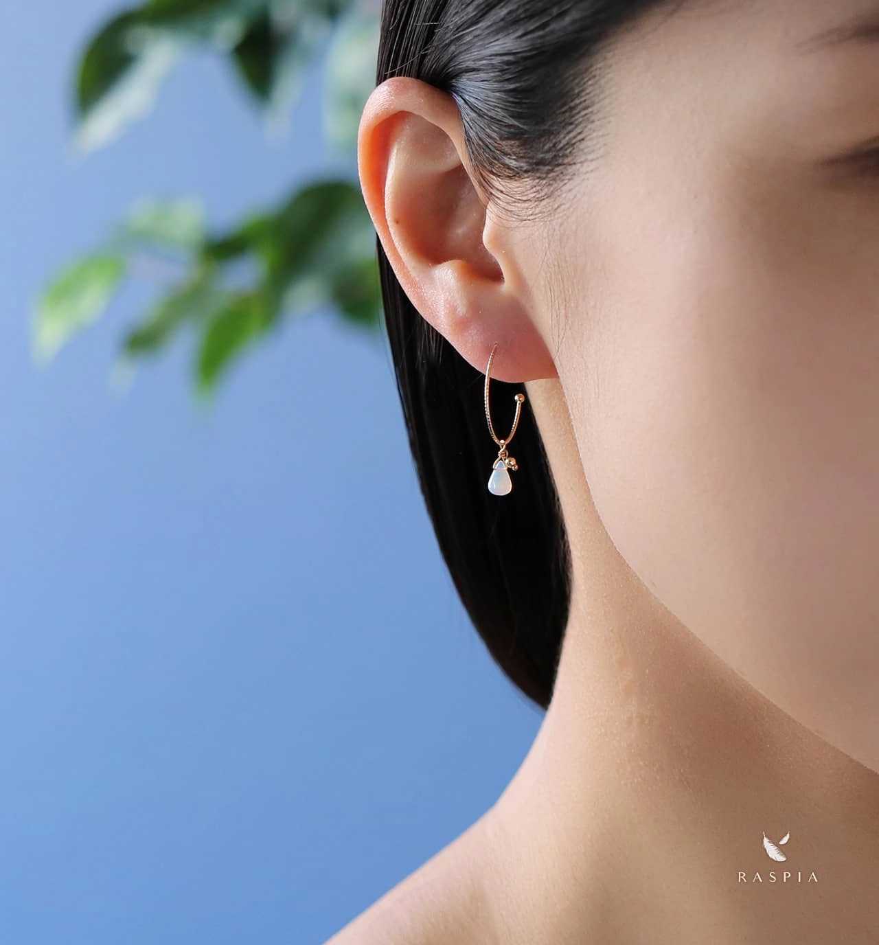 高品質プレシャスオパール K10フープピアス~RADIANT MOMENTS~ ジュエリーブランド「RASPIA Jewelry」