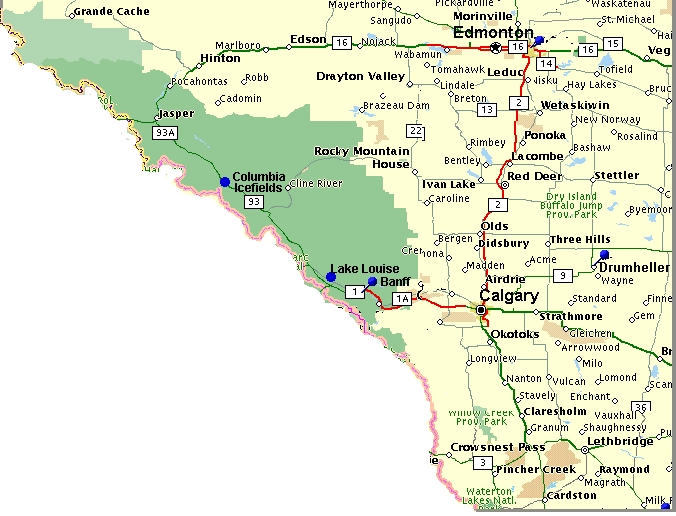 Map Of Canada With Rocky Mountains