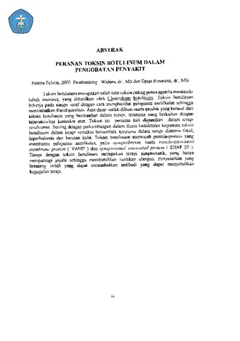 Peranan Botulinum Toxin Dalam Pengobatan Penyakit - MCUrepository