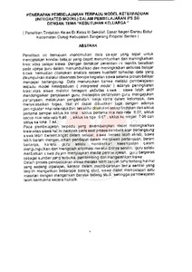 PENERAPAN PEMBELAJARAN TERPADU MODEL KETERPADUAN (INTEGRATED MODEL) DALAM  PEMBELAJARAN IPS SD DENGAN TEMA &ldquo;KEBUTUHAN KELUARGA&rdquo; : Penelitian Tindakan  Kelas di Kelas 3 Sekolah Dasar Negeri Danau Batur Kecamatan Curug Kabupaten  Tangerang- Banten -