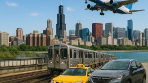 Bus, train, and car options for traveling from Downtown Chicago to Midway Airport