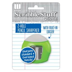 Scribble Stuff 2-Hole Pencil Sharpener with Eraser – Convenient and Versatile