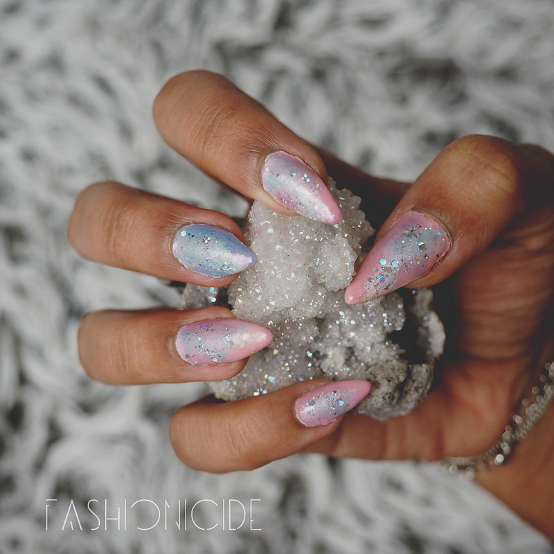 Kawaii Pink & Lilac Galaxy Nails