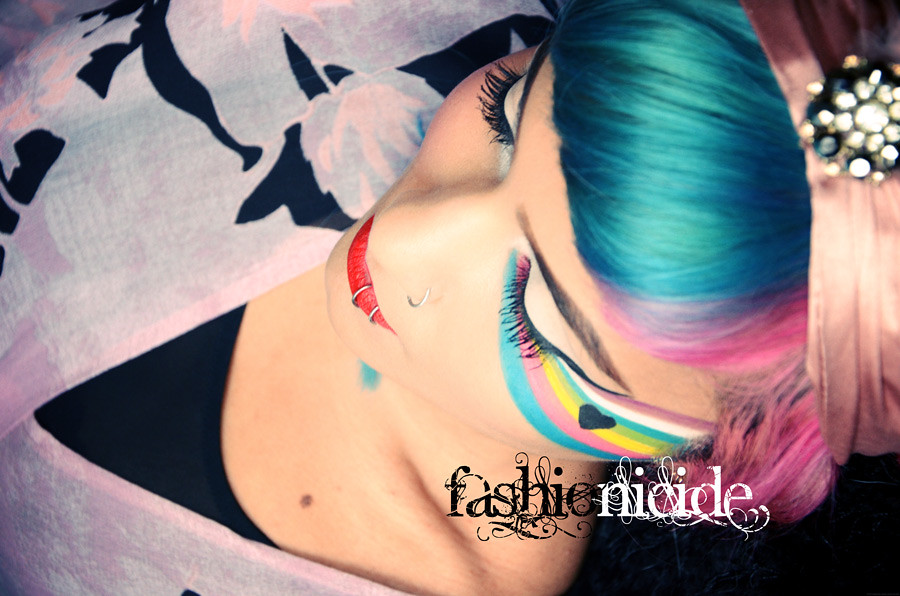 Natasha Khan Rainbow Make Up Look