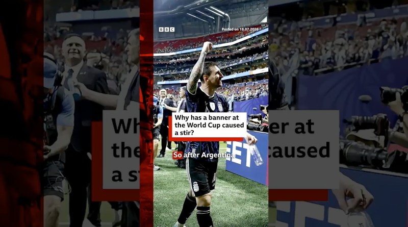 Why has a banner at the World Cup caused a stir? #Argentina #Falklands #BBCNews