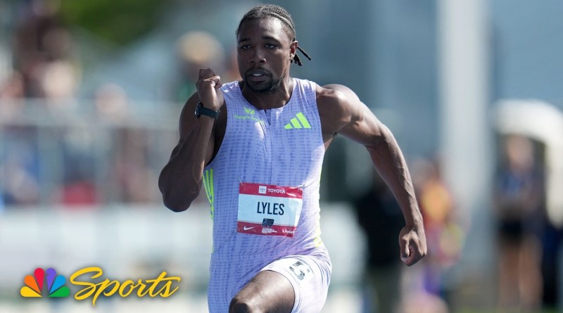 Noah Lyles wins third U.S. title in men's 100m with WORLD-LEAD time at nationals | NBC Sports